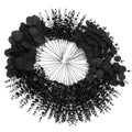 Black Artificial Eucalyptus Stems Set - 120 Pcs Dark Gothic Faux Foliage for Halloween & Industrial Decor - Variation: Black / 120