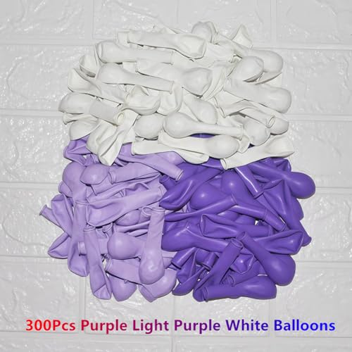 Purple White Balloons - 200 Pcs 5 Inch Pastel Latex for Party Decorations - Variation: Purple White