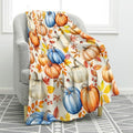Pumpkin Halloween Throw Blanket - Orange Blue 50x60 Inches Fall Decor Gift