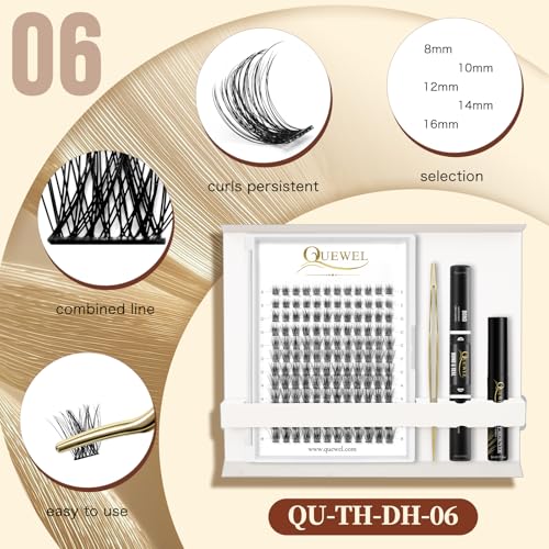 1 Pack DIY Eyelash Extensions Kit with 144 Clusters, Glue, Tweezers & Remover