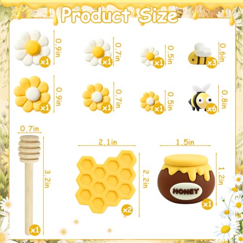 Bee Cake Topper 19-Piece Honeybee & Honeycomb Cake Decorations - Variation 4