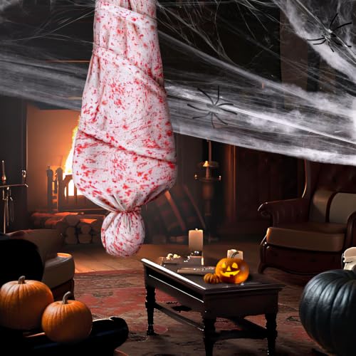 Halloween Hanging Corpse Body Bag Props Set - 6ft Inflatable Dummies with Accessories