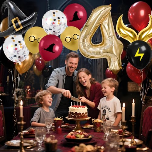 Number 4 Magic Balloon Set - Mystic Wizard Themed Party Decorations
