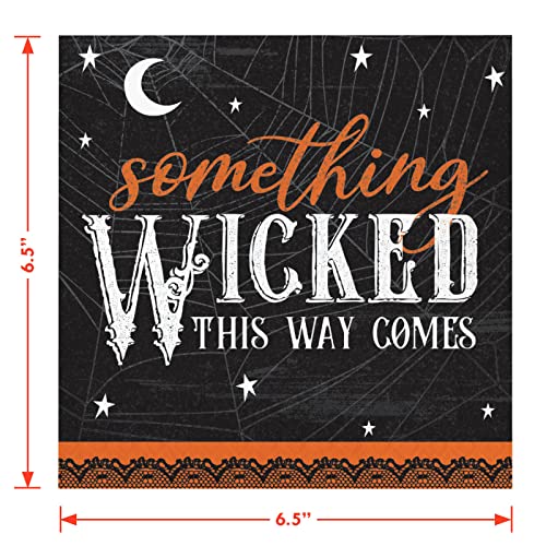 Oval Halloween Spider Web Dinner Plate Set - Serves 16 with Wicked Napkins & Forks