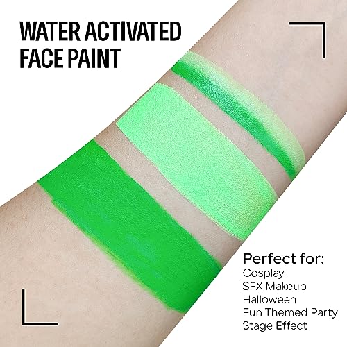Dark Green & Light Green Face Body Paint Set - Matte Finish Halloween Cosplay
