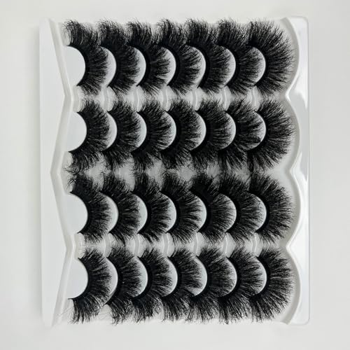 Long Lashes 01 Fluffy Mink Dramatic Cat Eye False Eyelash Strips - 25mm Thick Reusable