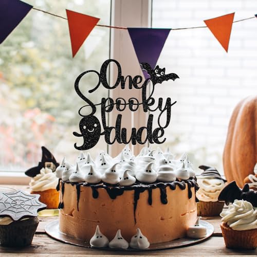 Halloween First Birthday Cake Topper Ghost Bat Ghouls Party Decorations
