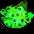 Glow in the Dark Halloween Bouncy Eyeballs - 24 Pack for Party Favors & Decorations