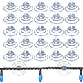200 Pcs Christmas Light Suction Cup Hooks - Holiday Window Clips & Holders, 1 1/5 Inch