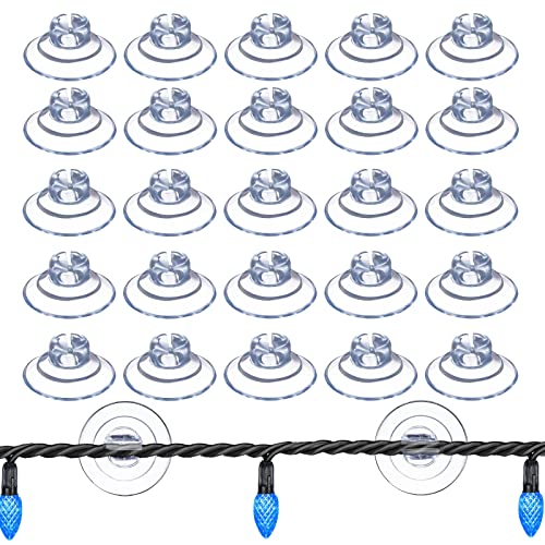 200 Pcs Christmas Light Suction Cup Hooks - Holiday Window Clips & Holders, 1 1/5 Inch