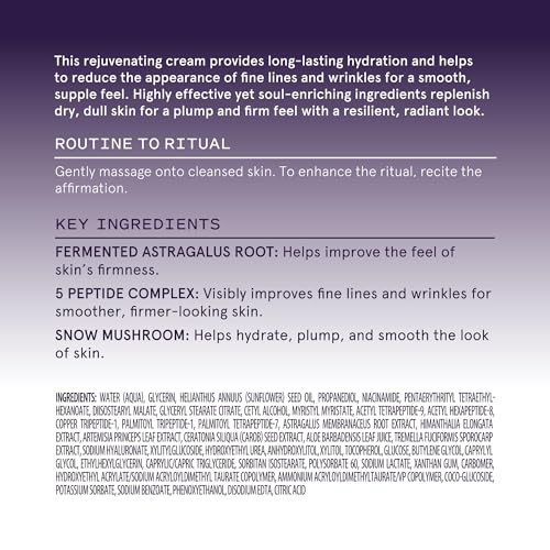 Keys Soulcare Firm Belief Smoothing Peptide Cream, Helps Reduce Fine Lines for Firm, Plump & Ultra Hydrated Skin, Vegan, Cruelty Free, 1.7 Oz (50ml)
