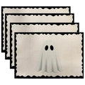 Halloween Ghost Placemats - Black & White Washable Heat-Resistant Table Mats, Style2