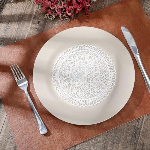 6 Pack White Crochet Doilies - Vintage Lace Round Cloth Placemats & Coasters