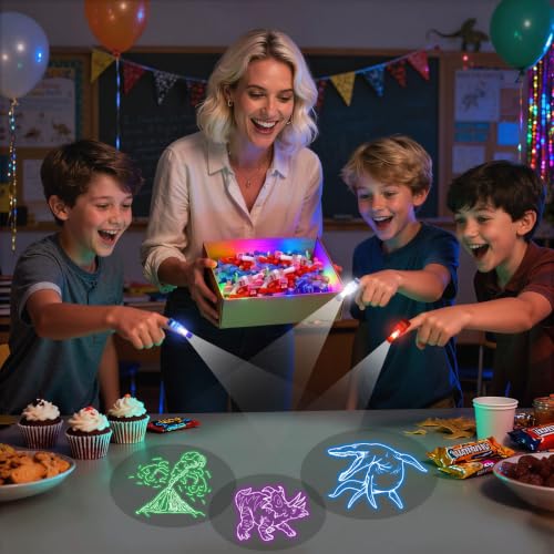 Dinosaur LED Finger Lights - Kids Party Favors with 8 Dinosaur Designs - Variation: Dinosaur