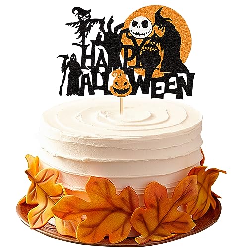 Halloween Cake Topper Jack and Sally Nightmare Before Christmas Party Decoration