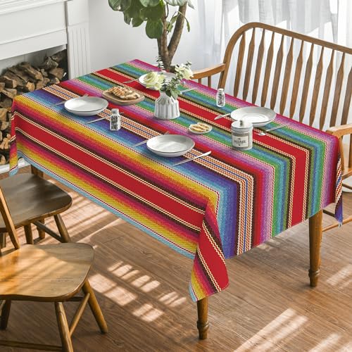 Horaldaily Mexico Tablecloth 60x140 Inch Square - Red, Rectangular Variation