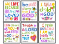 Religious Wall Art - Christian Scripture Prints for Home & Office Decor - Psalms Proverbs Inspirational Quotes - Unframed 6x8-10x10 Inches