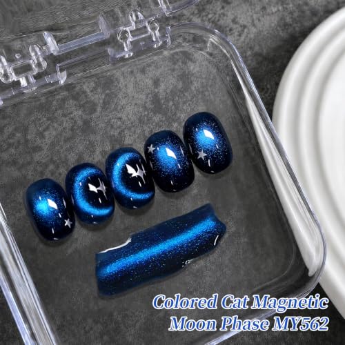 Born Pretty Deep Mystic Blue Cat Magnetic Eye Gel Polish - Moon Phase Variation