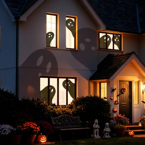 Halloween Ghost Window Silhouettes - Spooky Holiday Decor Set of 3
