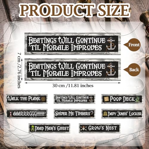 Pirate Theme Sign Cutouts Set for Halloween Party Wall Decorations