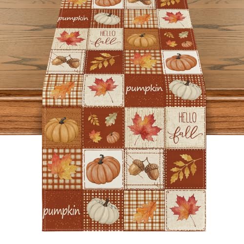 Artoid Mode 210 GSM Fall Table Runner Brown 13x108 Inch for Home Party Decor
