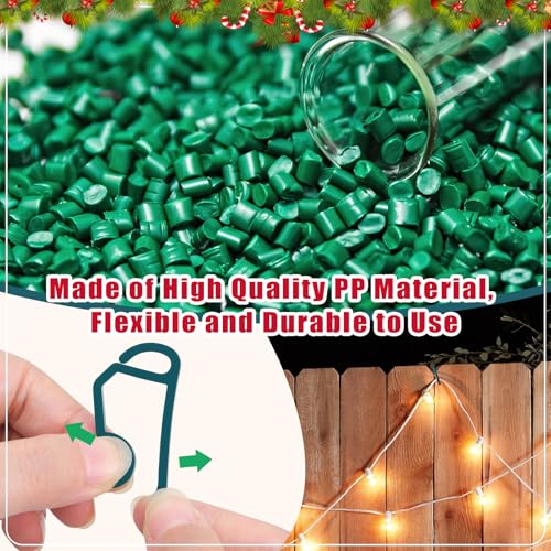 SelfTek 120 Pcs Christmas Light Clips for Gutter & Outdoor Decoration - Green