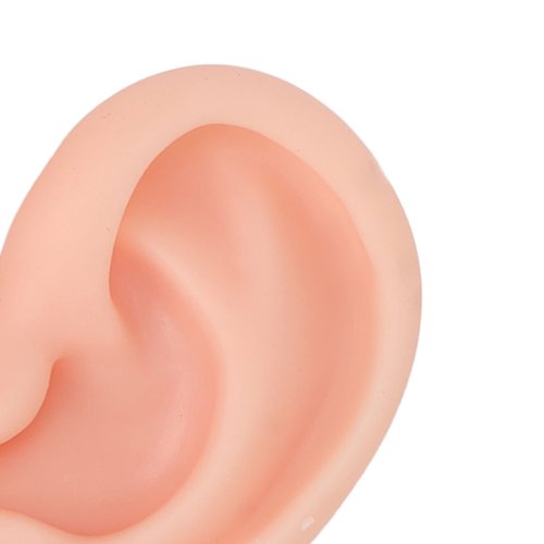 Dioche 1 Pair Silicone Ear Model Piercing Practice Model Silicone Ear Model Ear Body Part Kit for Earrings Display Ear Piercing Exercise (Light Skin Color)