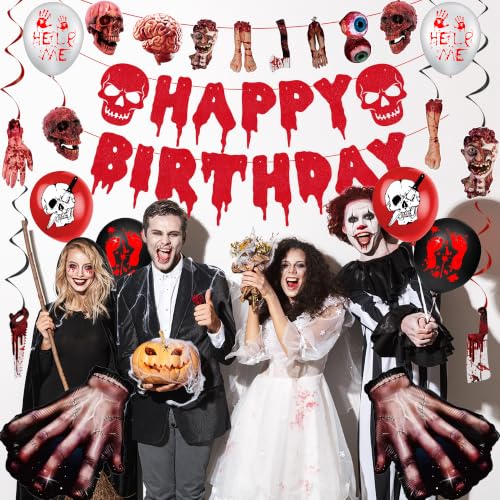 Halloween Zombie Party Decorations Set - Horror Themed Birthday Supplies