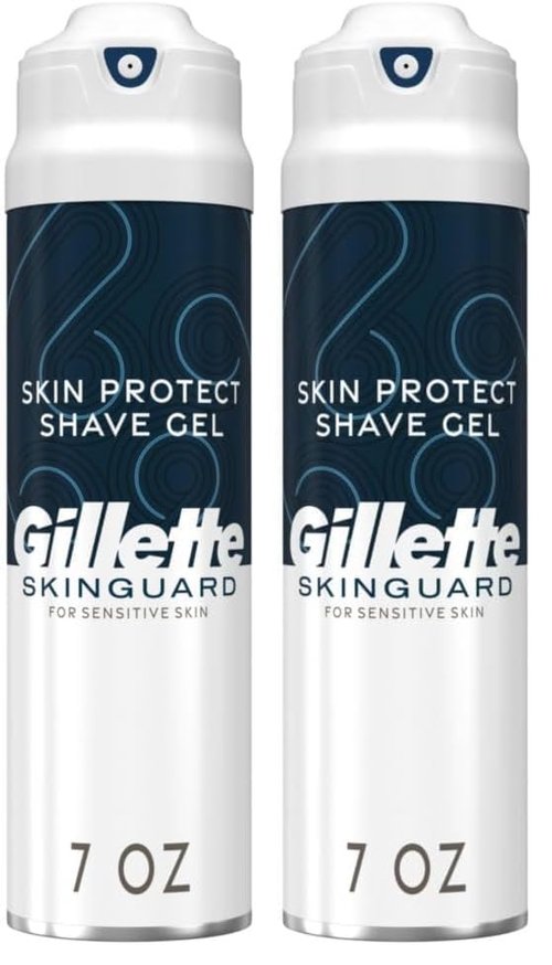 Gillette SkinGuard Shave Gel for Men, 7 oz Skin Protect Shave Gel with Shea Butter and Vitamin E (Pack of 2)