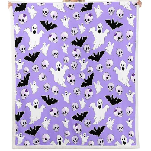 Baby Skeleton Halloween Blanket Cartoon Ghost Spooky Throw 30x40 Inches - Multi 45