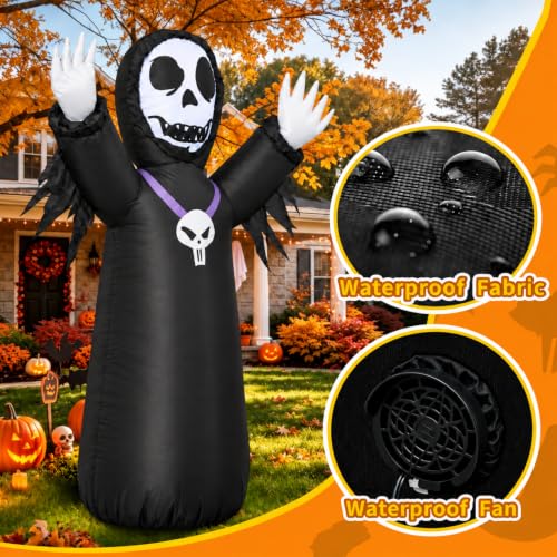 4FT Halloween Inflatable Grim Reaper Outdoor Decoration with Lights