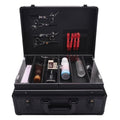 Makuep Train Case,Extra Large See-Through 6 Trays Makeup Box Travel Case Professional Cosmetic Storage for Makeup Artist, Nail Tech, Hairstylists Salon Barber Case (Black)