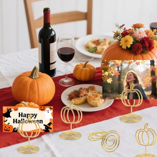 Gold Photo Holders 2 Inch Table Number Stands for Wedding Party Fall Decorations Style 1