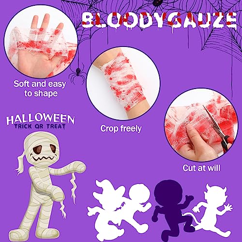 82 Ft Halloween Creepy Blood Cloth Gauze for Haunted House & Party Decor
