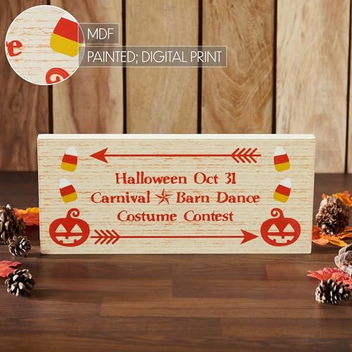Halloween Carnival MDF Sign - Rustic Tabletop Holiday Decor - VHC Brands Variation