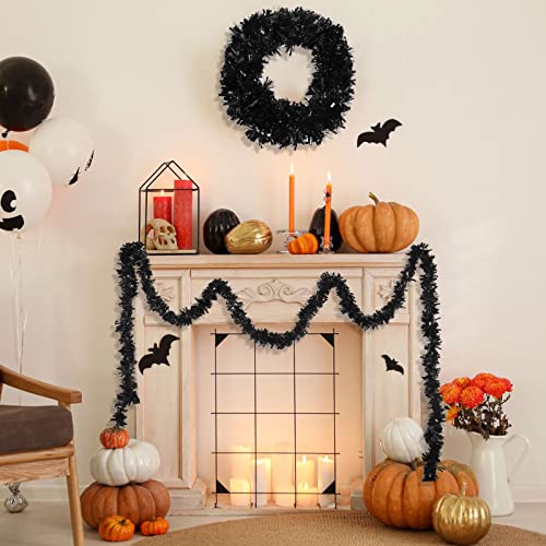 Patriotic Garland 6 Rolls Black Tinsel Decor for Parties & Celebrations