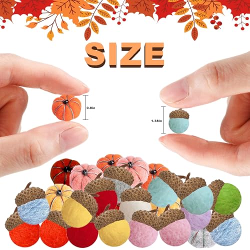 Mini Fall Pumpkins and Acorns Craft Set - 30 Pieces for Holiday Decor