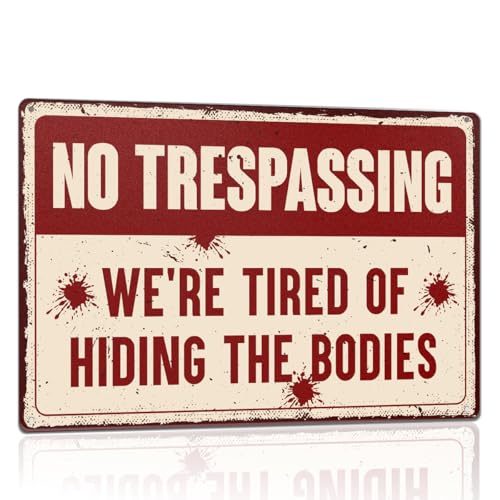 Funny Halloween Garage Man Cave Workshop Metal Decor Sign - Variation A-09