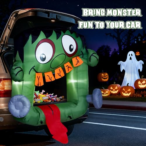Inflatable Halloween Frankenstein Decor - 4 FT Outdoor Trick-or-Treat Yard Display with LED Lights