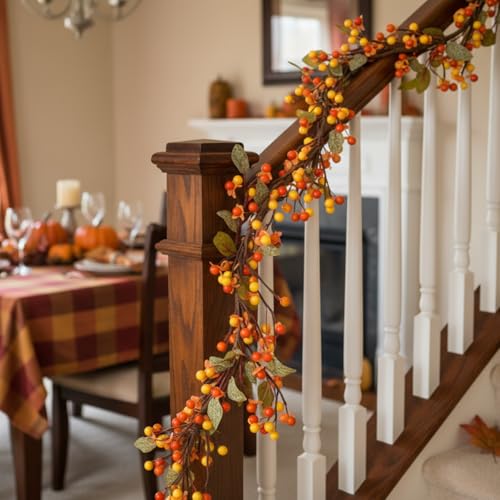 60-Inch Artificial Fall Bittersweet Garland for Thanksgiving & Autumn Decor
