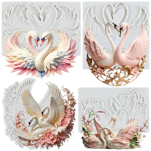 Swan Silicone Fondant Mold Set - Animal Cake Decorating Molds - Style B