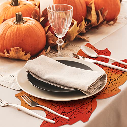 Fall Maple Leaf Paper Placemats - Thanksgiving & Autumn Table Decor, 60 Pack
