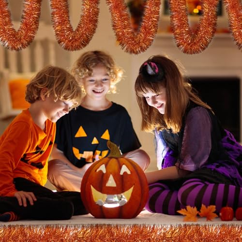 Orange Tinsel Garland 200 FT Christmas Party Decorations Metallic Streamers