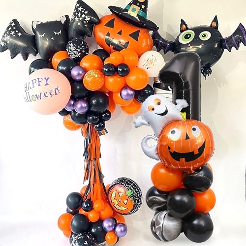 Halloween First Birthday Balloon Tower Ghost Theme Party Decorations