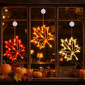 Fall Window Lights with Maple Leaves - Thanksgiving LED Decor Set, 3-Pack