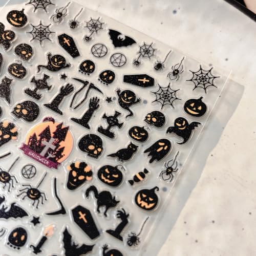 Halloween Nail Stickers for Nail Art - Ghost Vintage Design, 1 Sheet