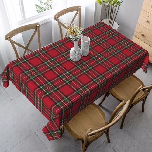 Christmas Checkered Tablecloth Rectangle 60x84 Inch Red Green Plaid Holiday Cover