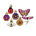 Mini Garden Ornament Set - Handcrafted Glass Holiday Decorations for Christmas Tree