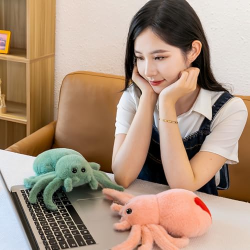 Green Soft Spider Plush Pillow - Realistic Toy for Kids & Decor