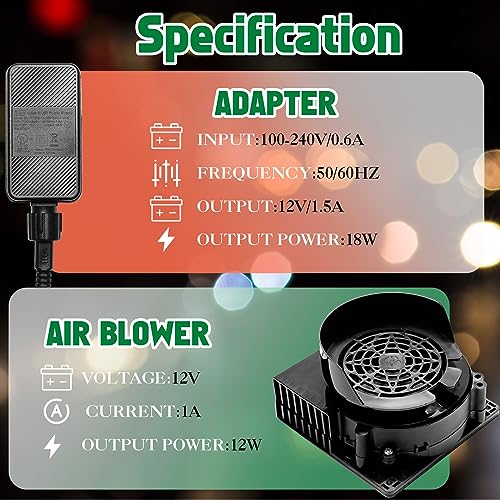 Outdoor Inflatable Air Blower Fan Set with LED String Lights - Waterproof 2 Pack